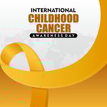 International Childhood Cancer Day observed every year on february. Health Awareness of children. Background with realistic gold ribbon. Suitable for banners, posters, cards and more vector