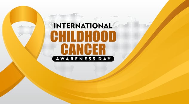 International Childhood Cancer Day observed every year on february. Health Awareness of children. Background with realistic gold ribbon. vector