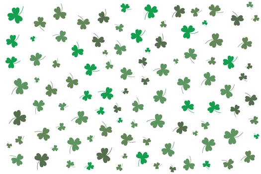 Special pattern of green clovers on white background vector