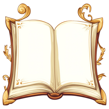 Ornate Open Book Blank Pages Ready For Text png