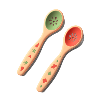Adorable Baby Spoons Set with Silicone Bowls and Cute Designs png
