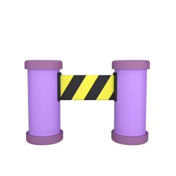 police barrier 3d icon png