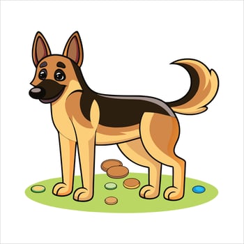 German Shepherd color background vector