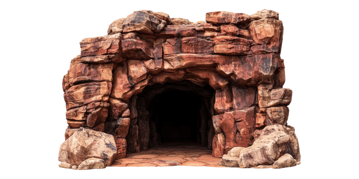 Rocky cave entrance isolated on transparent background png