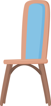 Isolated brown wooden chair, a vintage furniture object png