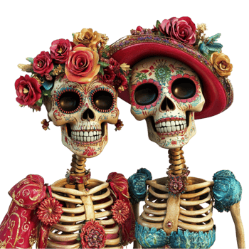 Day of the Dead Skeleton Couple png