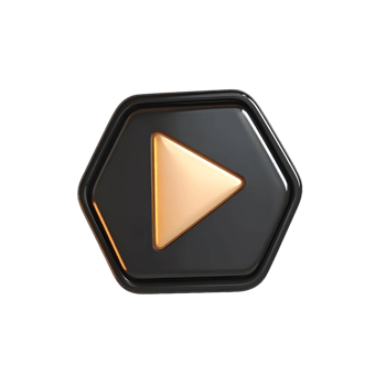 Interactive 3D Play Button with Triangle Symbol png