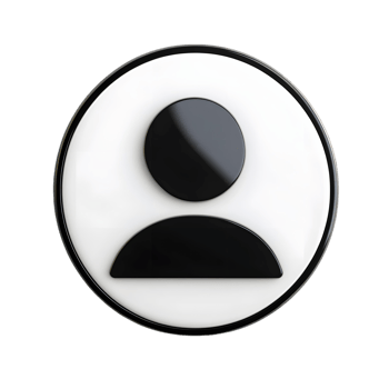 Stylish 3D Profile Button with Human Figure png