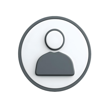 Sleek 3D Profile Button with Silhouette Icon png