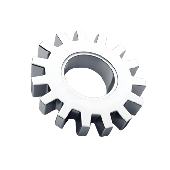 Interactive 3D Button with Gear for Settings png
