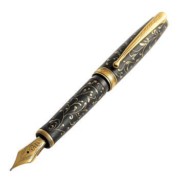 Stylish Fountain Pen Featuring Detailed Design png