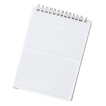 3D Paper Notepad Featuring Grid Layout png