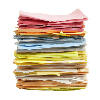 Brightly Colored Paper Sheets Stack for Crafts png