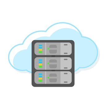 Cloud Storage Server Data Icon Color Illustration Icon vector