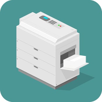 Isometric Office Copier Machine icon - illustration Concept vector