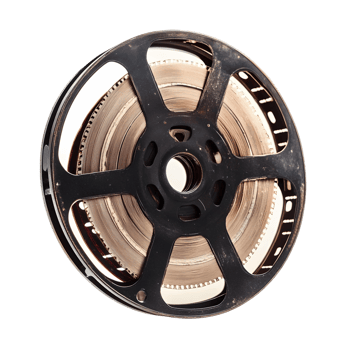 Classic Film Reel Featuring Visible Film Strips png