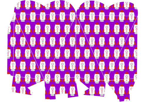 Heart-Style Gift Wrap with Space Rocket Design png