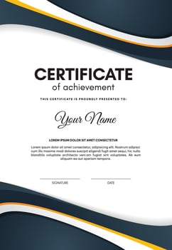 modern abstract wave award certificate design vector