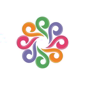 Colorful Ornamental Decorative Flower Logo Template Illustration Design. EPS 10. vector