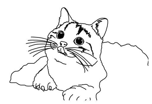 Sweet Kitty Artwork for Your Coloring Pleasure png