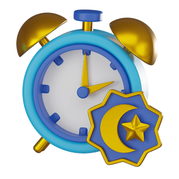 3D render, Sahur Alarm for Ramadan Prayer and Fasting Reminder, Icon Illustration png