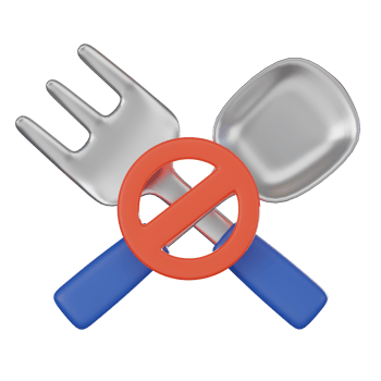 3D render, No Eating for Safety Signs, Icon Illustration png