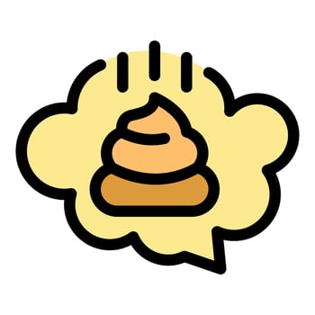Expressive poop emoji in comic style speech bubble vector