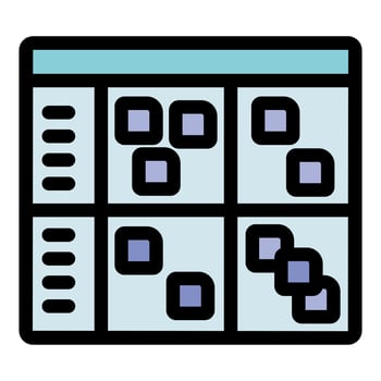 Software developing process visualization with kanban board methodology vector