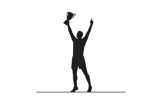 Champion Holding Cup Silhouette vector