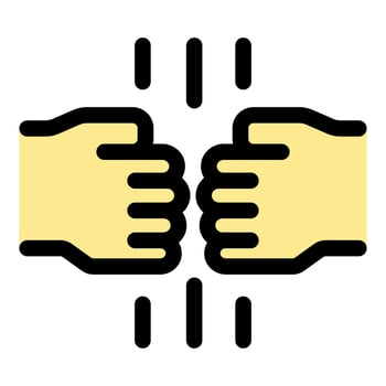 Two hands shaking hands with a white background vector