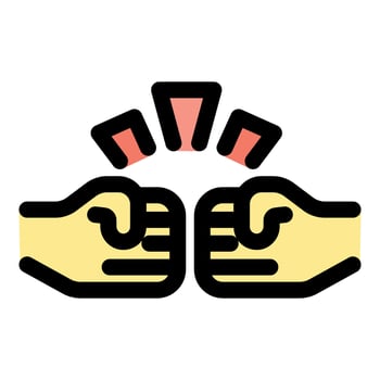 Two hands doing fist bump celebrating success vector