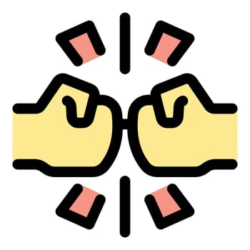 Two fists bumping expressing teamwork and collaboration vector