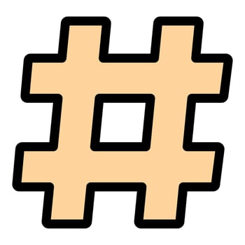 Large beige hashtag symbol communicating trending topics and social media discussions vector