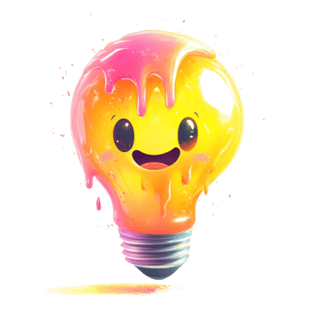 Happy Dripping Lightbulb Cartoon Character Design png