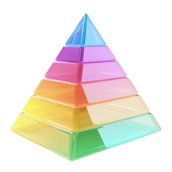 Colorful Glass Pyramid Layers Showing Gradient png