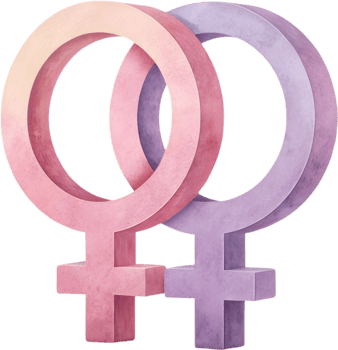 Feminine LGBTQ Rights Symbol for Love and Unity. . png
