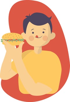 Character of Hamburger Day vector