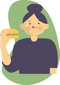 Character of Hamburger Day with Flat Design. vector