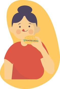Character of Hamburger Day with Flat Design vector