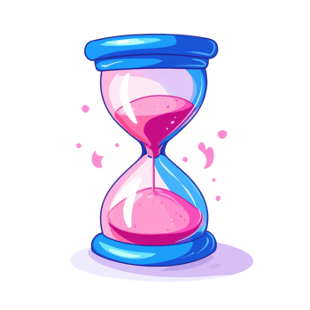 A vibrant pink and blue hourglass design png