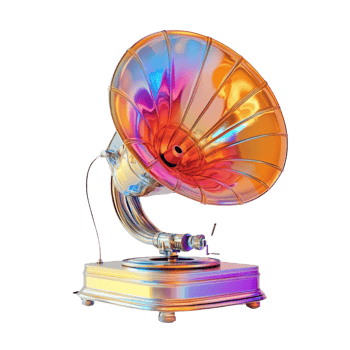 Iridescent Vintage Gramophone Horn Player png