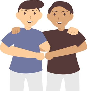 Friendship Cartoon Character Design. vector