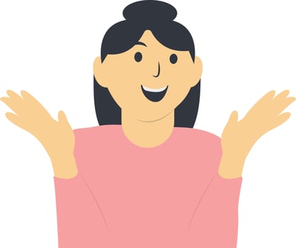 Excited Person Character with Cartoon Design Concept vector
