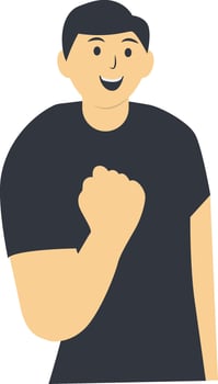 Excited Person Cartoon Character vector