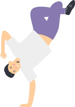 Street Dancer Character in Cartoon Design Style vector