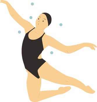 Swimming People Character. vector