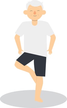 Activities Old People Character with Cartoon Shape. vector