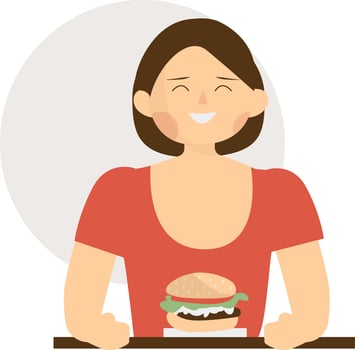 People Eating Food. vector