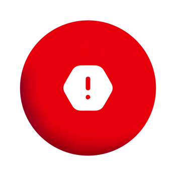 A red circle with an exclamation mark on it png