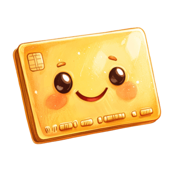 A Happy Golden Credit Card Character Illustration png